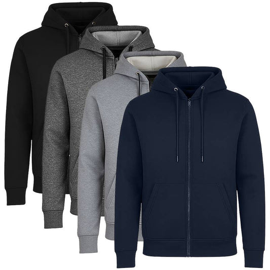 LKXG - Herenfleece gevoerde hoodie met ritssluiting